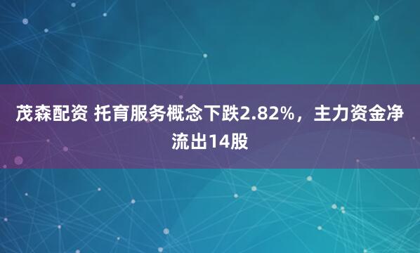 茂森配资 托育服务概念下跌2.82%，主力资金净流出14股