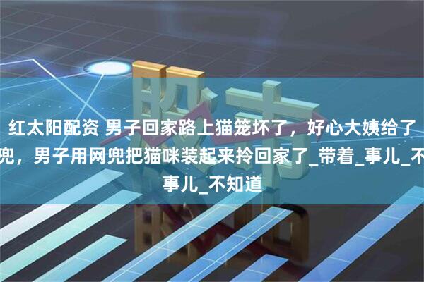 红太阳配资 男子回家路上猫笼坏了，好心大姨给了俩网兜，男子用网兜把猫咪装起来拎回家了_带着_事儿_不知道